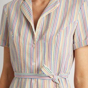 HVN Rainbow Seersucker Maria Dress, Size 4